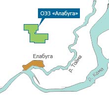 Location SEZ "Alabuga" from maps
