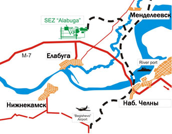 ОЭЗ "Алабуга" на карте Прикамского промышленного узла